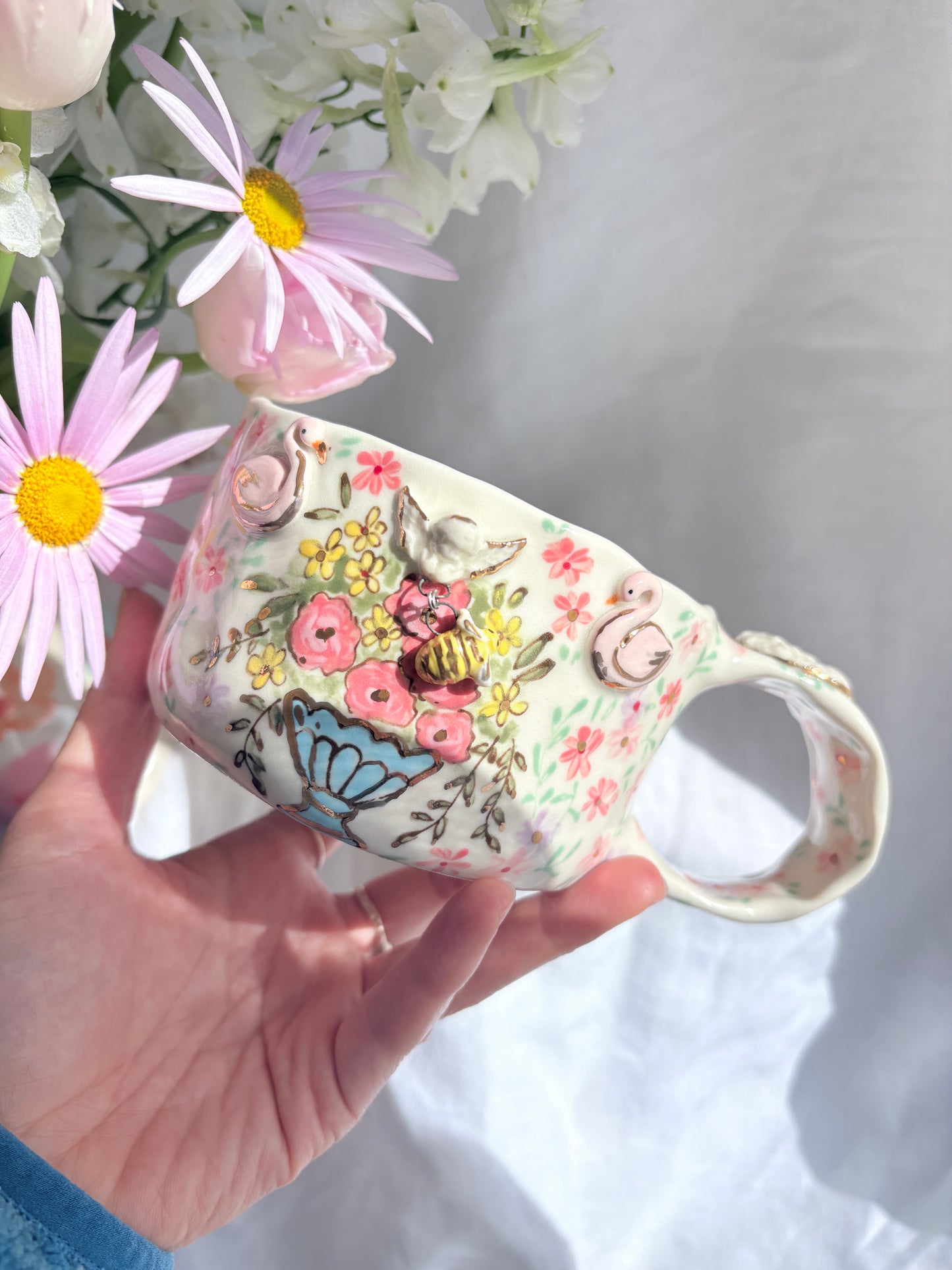 Sunday Morning 🧚♀️ 💐 Charm Mug ✨14k Gold Lustre Item ✨