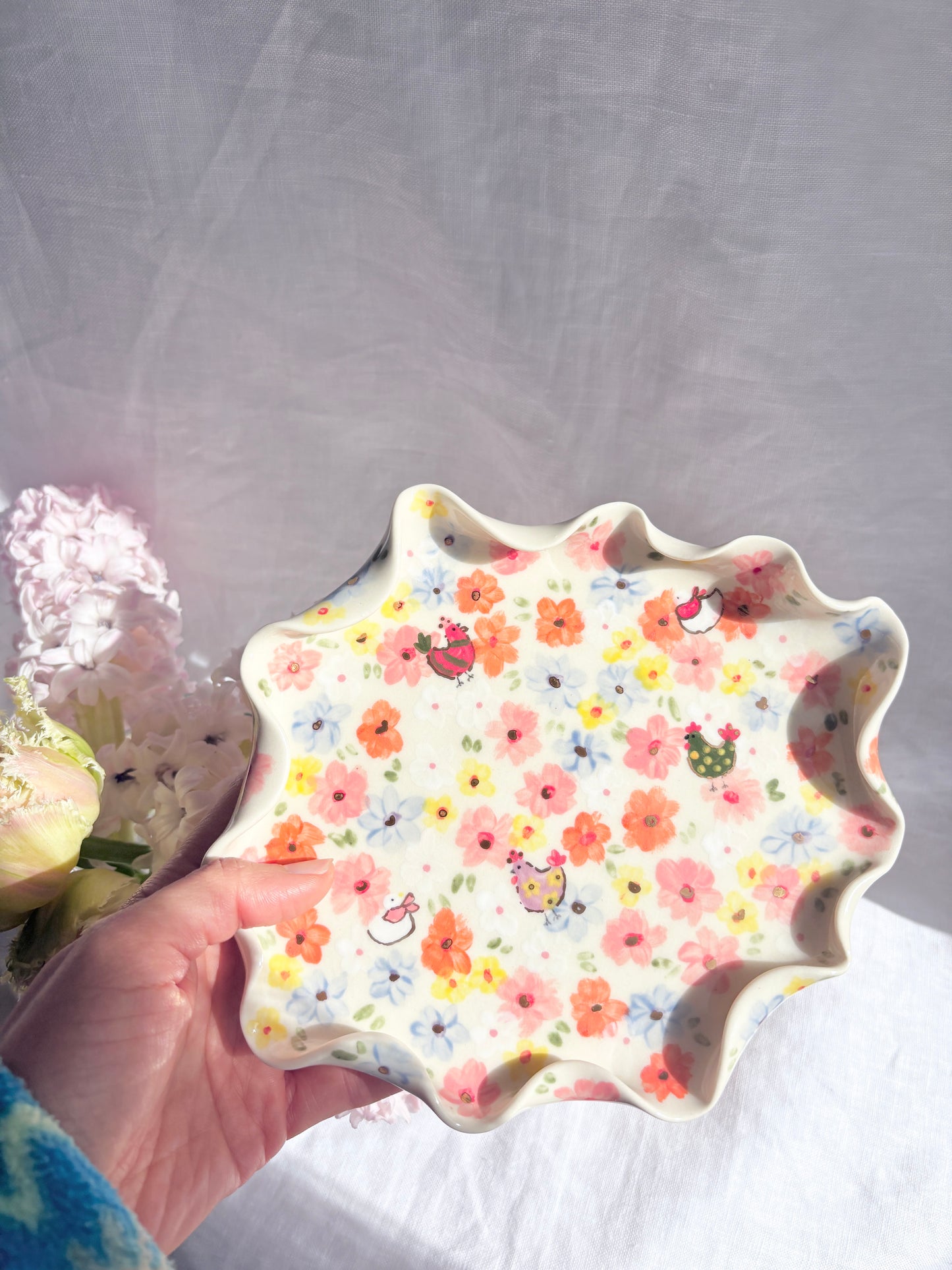 On the farm trinket dish 🐓🐣 ✨14k Gold Lustre Item ✨