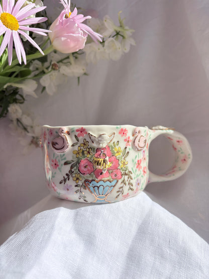 Sunday Morning 🧚‍♀️ 💐 Charm Mug ✨14k Gold Lustre Item ✨