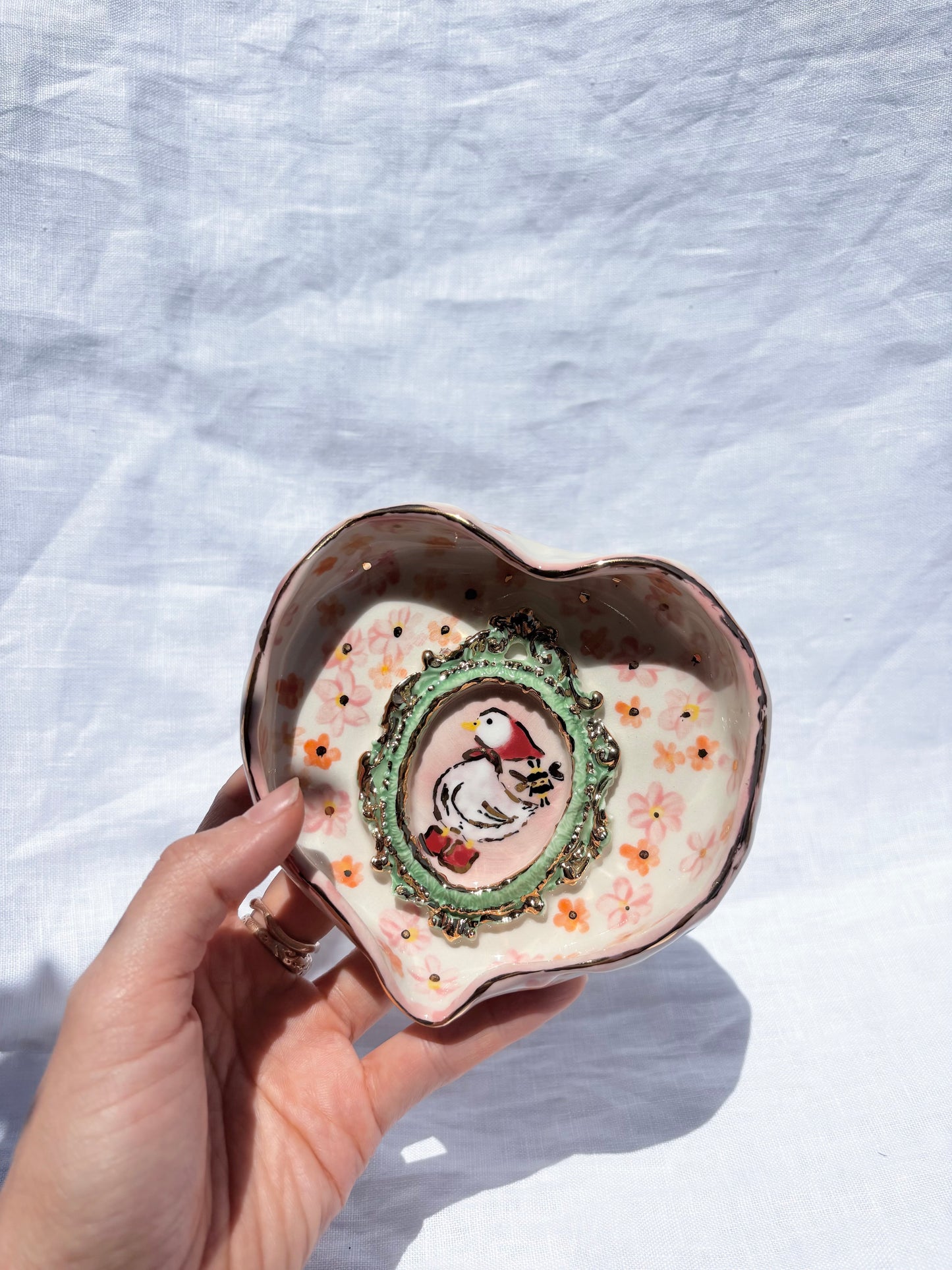 Fairy Goose Trinket 🦆 💗 ✨14k Gold Lustre Item ✨