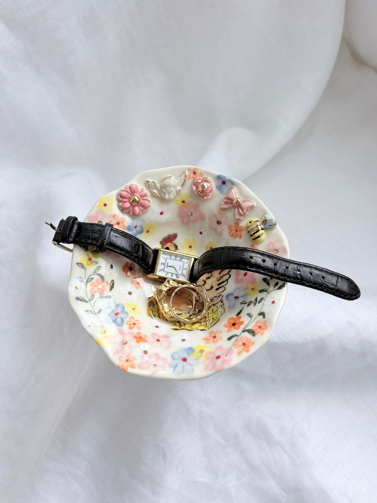 14k Gold Lustre Jewellery holder 🐔💐✨