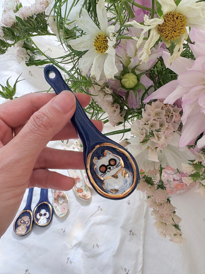 Ceramic mini spoon 🦆 🎀 ✨14k Gold Lustre Item ✨