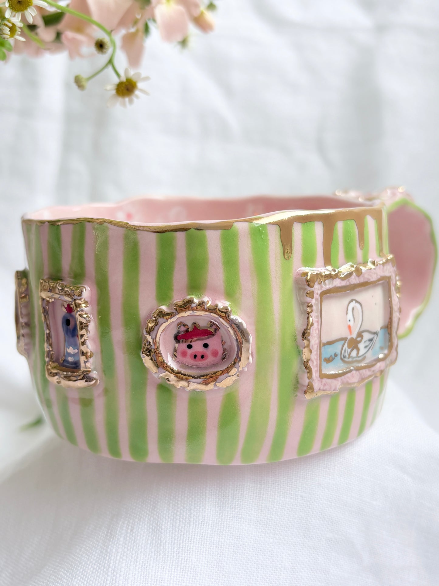 Candy Stripes Pet Gallery  🖼️ 💚 ✨14k Gold Lustre Item ✨