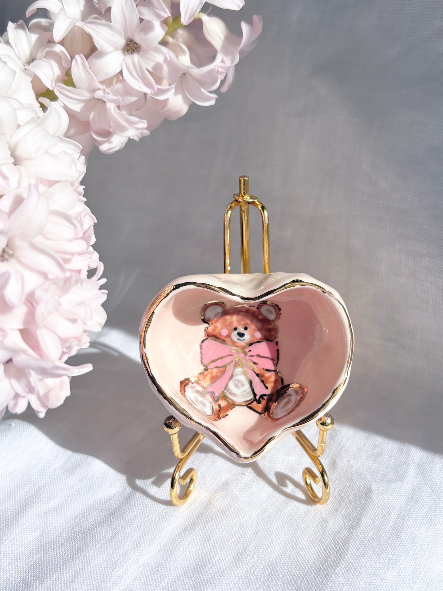Honey Bear Heart Shaped Ring Dish 🧸 🎀