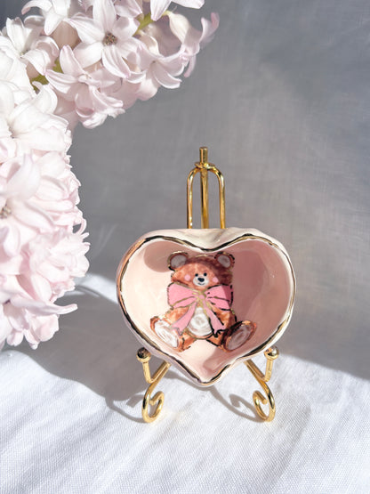 Honey Bear Heart Shaped Ring Dish 🧸 🎀