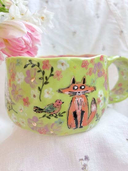 In the Forest 🌸🦉🦊✨14k Gold Lustre Item ✨