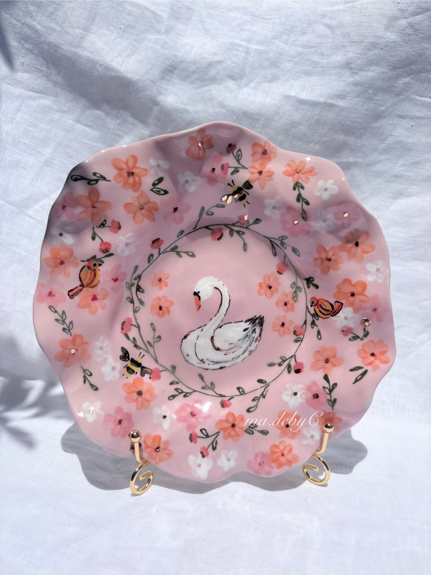 Swan Lake Trinket 🦢💗✨14k Gold Lustre Item ✨