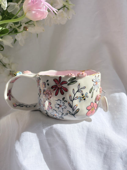 Fairy Garden Charm Mug 🧚‍♀️ 💐✨14k Gold Lustre Item ✨