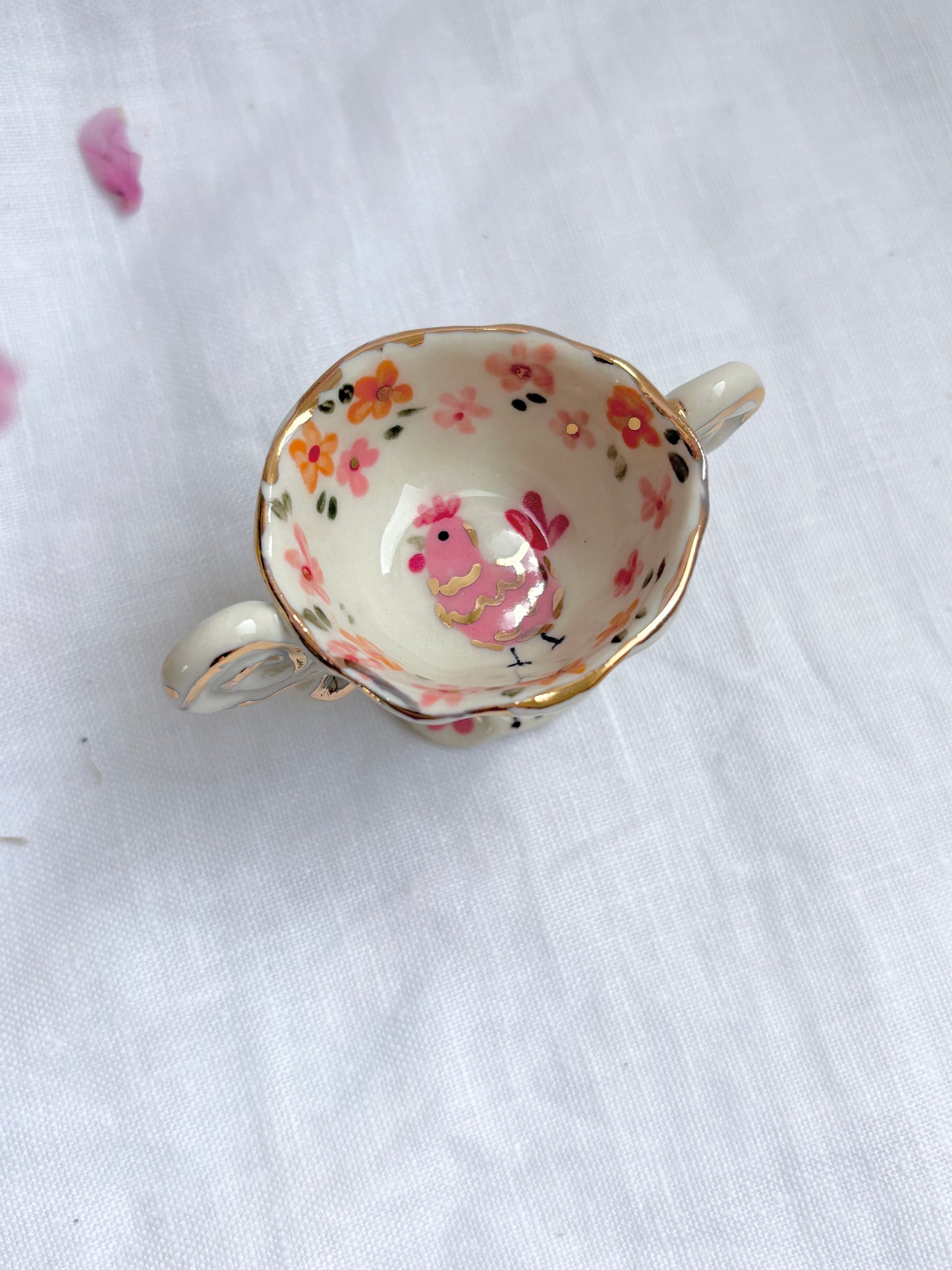 On the farm 🐓 mini ring holder✨14k Gold Lustre Item ✨