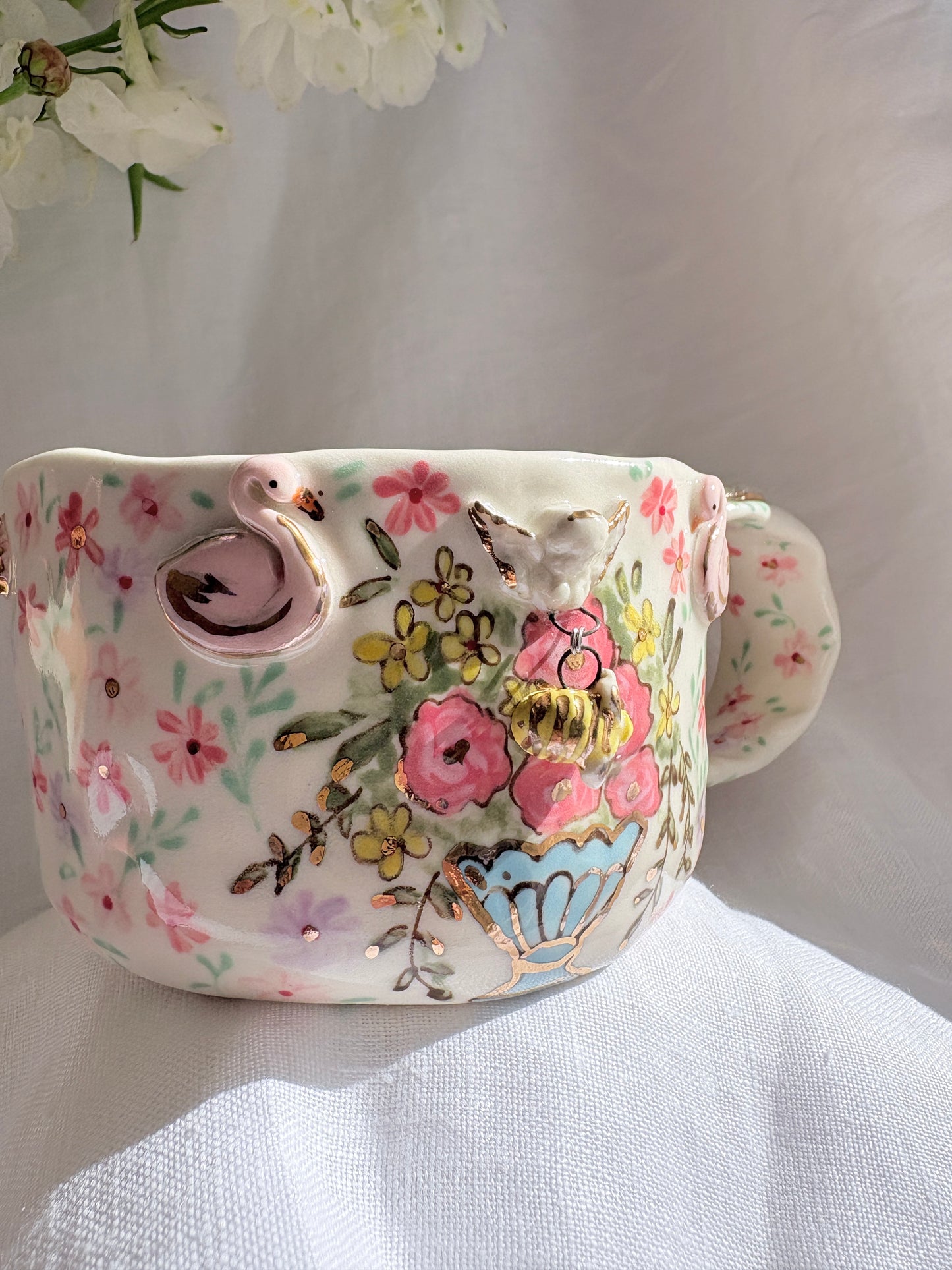 Sunday Morning 🧚‍♀️ 💐 Charm Mug ✨14k Gold Lustre Item ✨