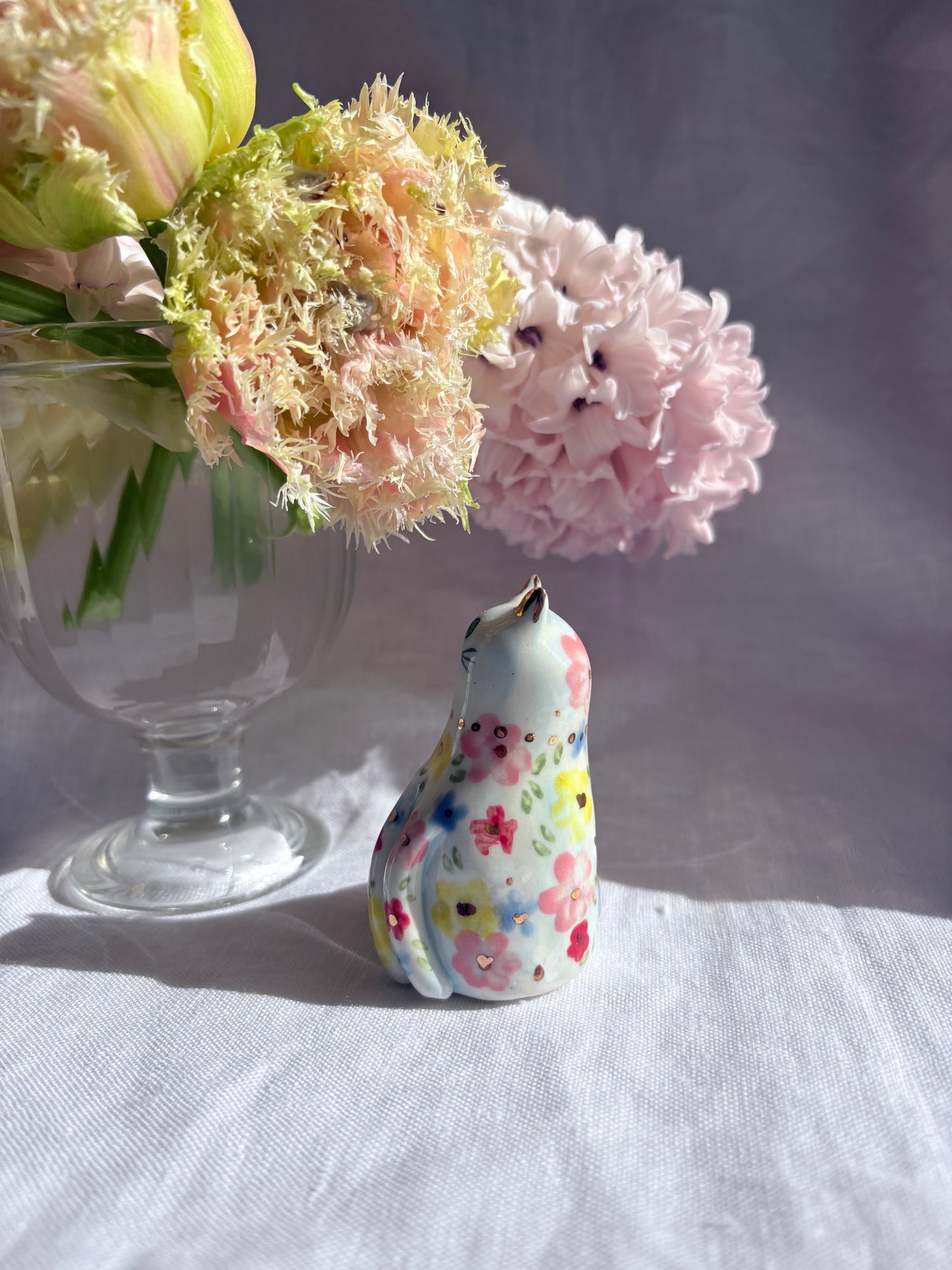 Bluebell 🐱 ✨14k Gold Lustre Mini Figurine