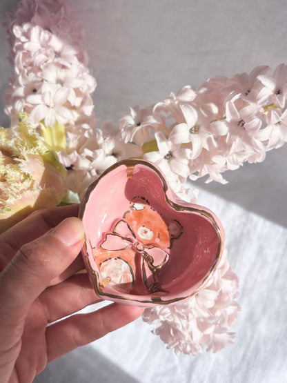 Honey Bear Heart Shaped Ring Dish 🧸 🎀