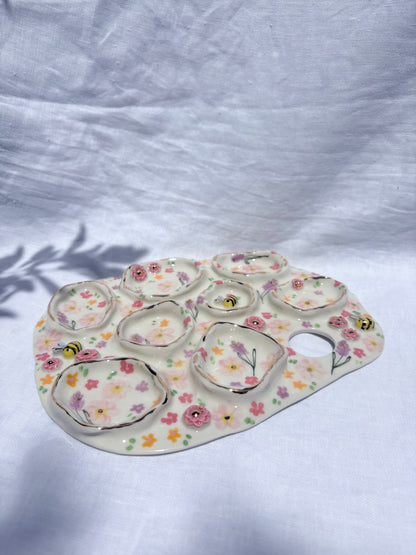 Lavender fields Paint Pallet 💜🧚‍♀️🐝 💐✨14k Gold Lustre Item ✨