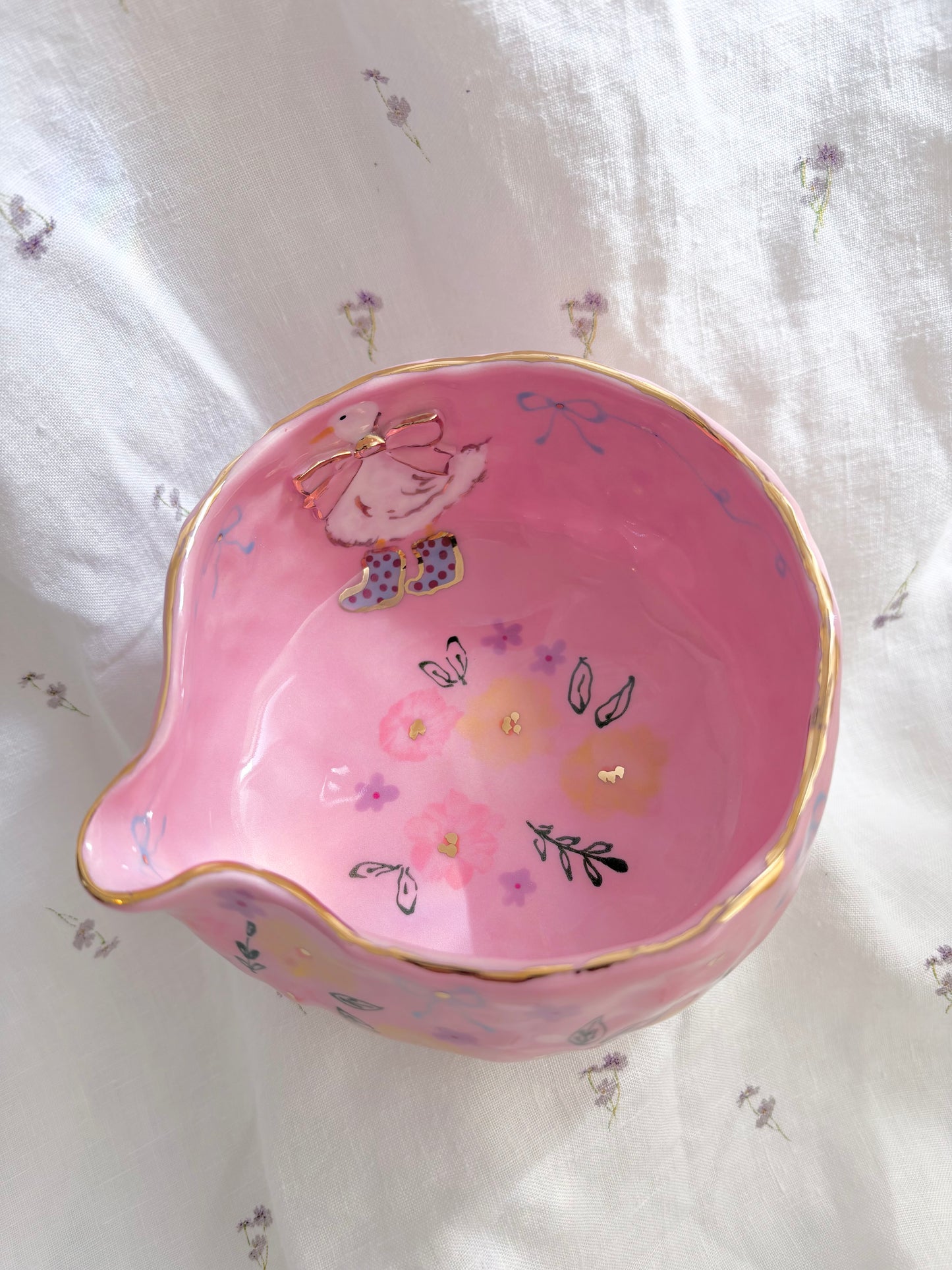 Fairy Goose Matcha Bowl 🦆✨Gold Lustre Item ✨