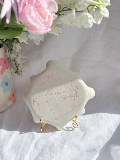 Swan Lake Wavy Plate 🦢🎀✨14k Gold Lustre Item ✨