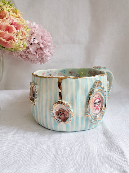 Candy Stripes Pet Gallery  🖼️ 🩵 ✨14k Gold Lustre Item ✨