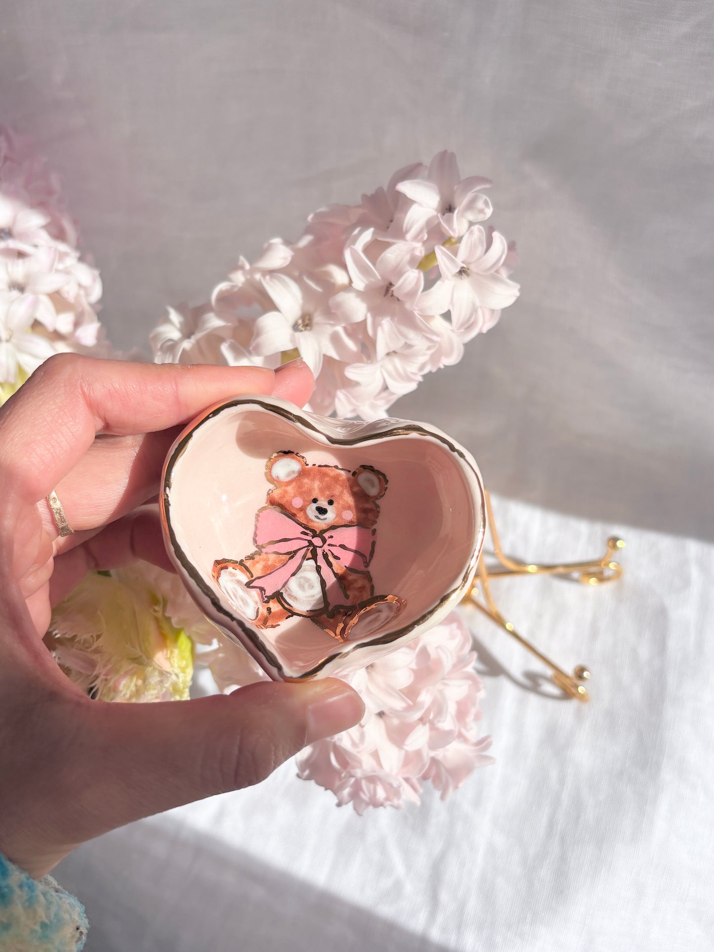 Honey Bear Heart Shaped Ring Dish 🧸 🎀