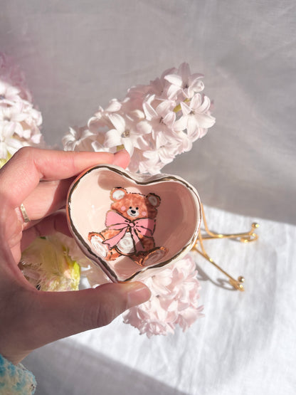 Honey Bear Heart Shaped Ring Dish 🧸 🎀