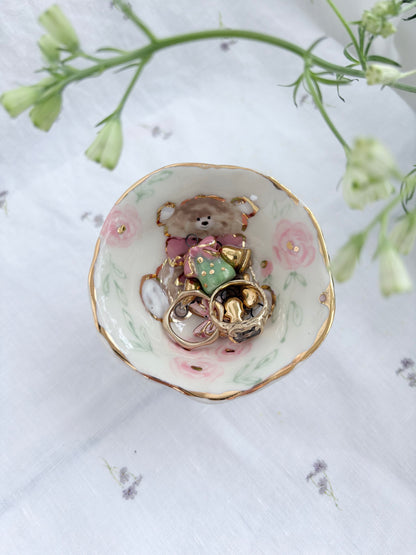 Honey Bear 🧸ring trinket ✨Gold Lustre Item ✨