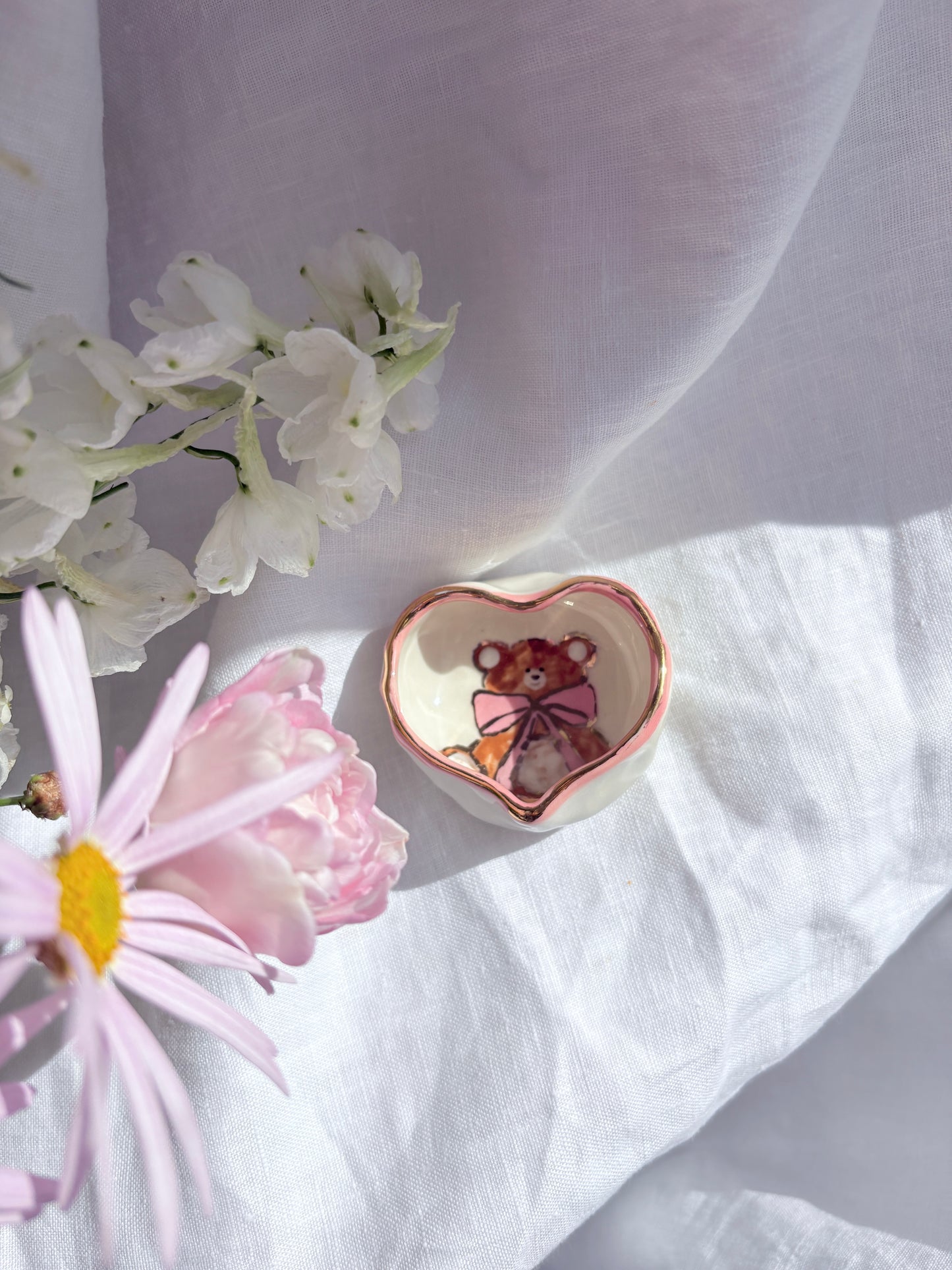 Honey Bear Heart Shaped Ring Dish 🧸 🎀