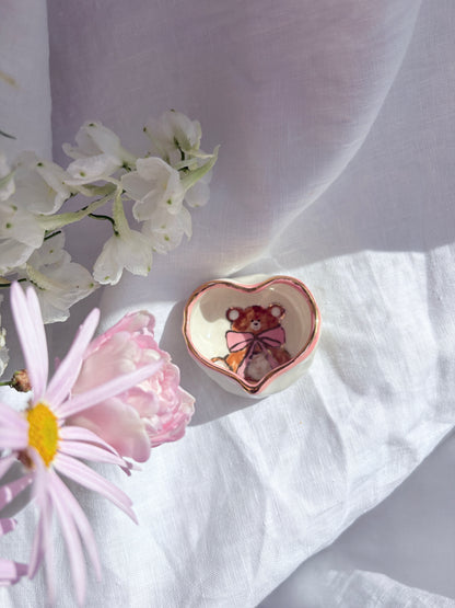 Honey Bear Heart Shaped Ring Dish 🧸 🎀
