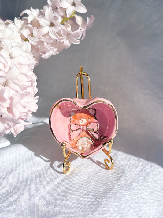 Honey Bear Heart Shaped Ring Dish 🧸 🎀
