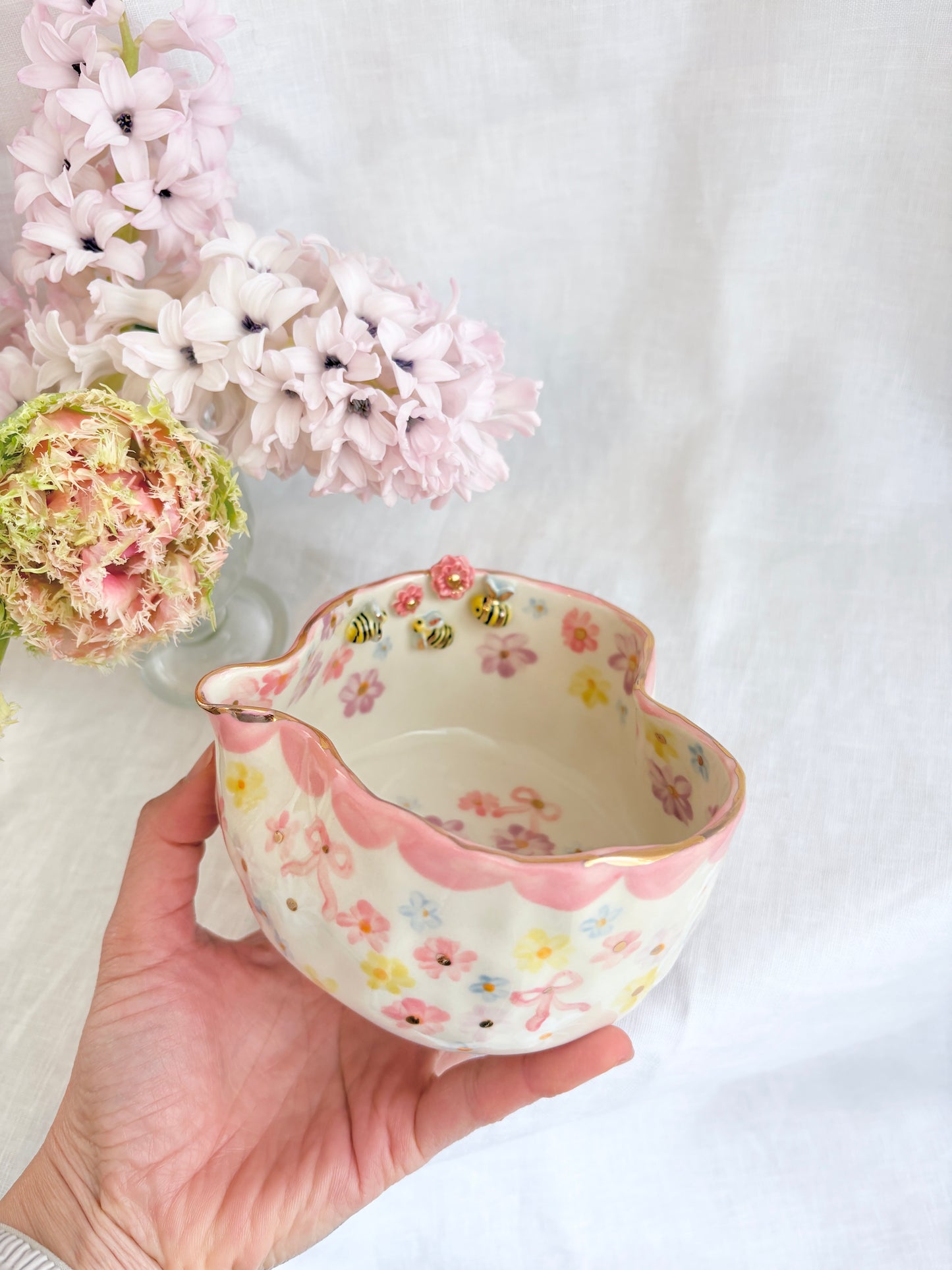 14k Gold Lustre Matcha bowl ✨ Candied Daisy