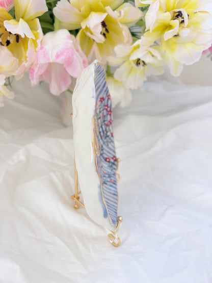 Candy Stripe Trinket Plate 💙✨Gold Lustre Item ✨