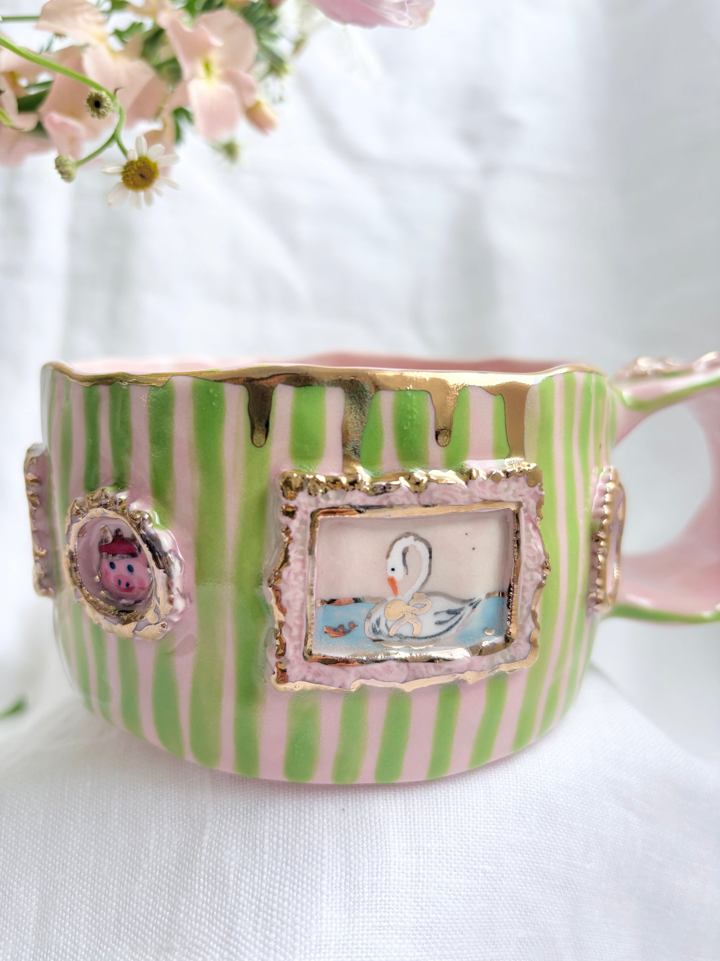 Candy Stripes Pet Gallery  🖼️ 💚 ✨14k Gold Lustre Item ✨