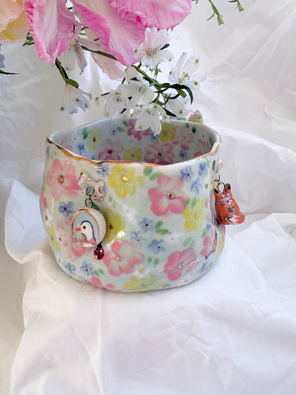 In The Forest 💐 🦊 🧚‍♀️🦜✨14k Gold Lustre Item ✨