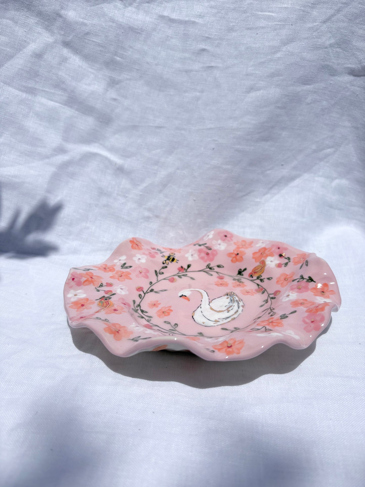 Swan Lake Trinket 🦢💗✨14k Gold Lustre Item ✨