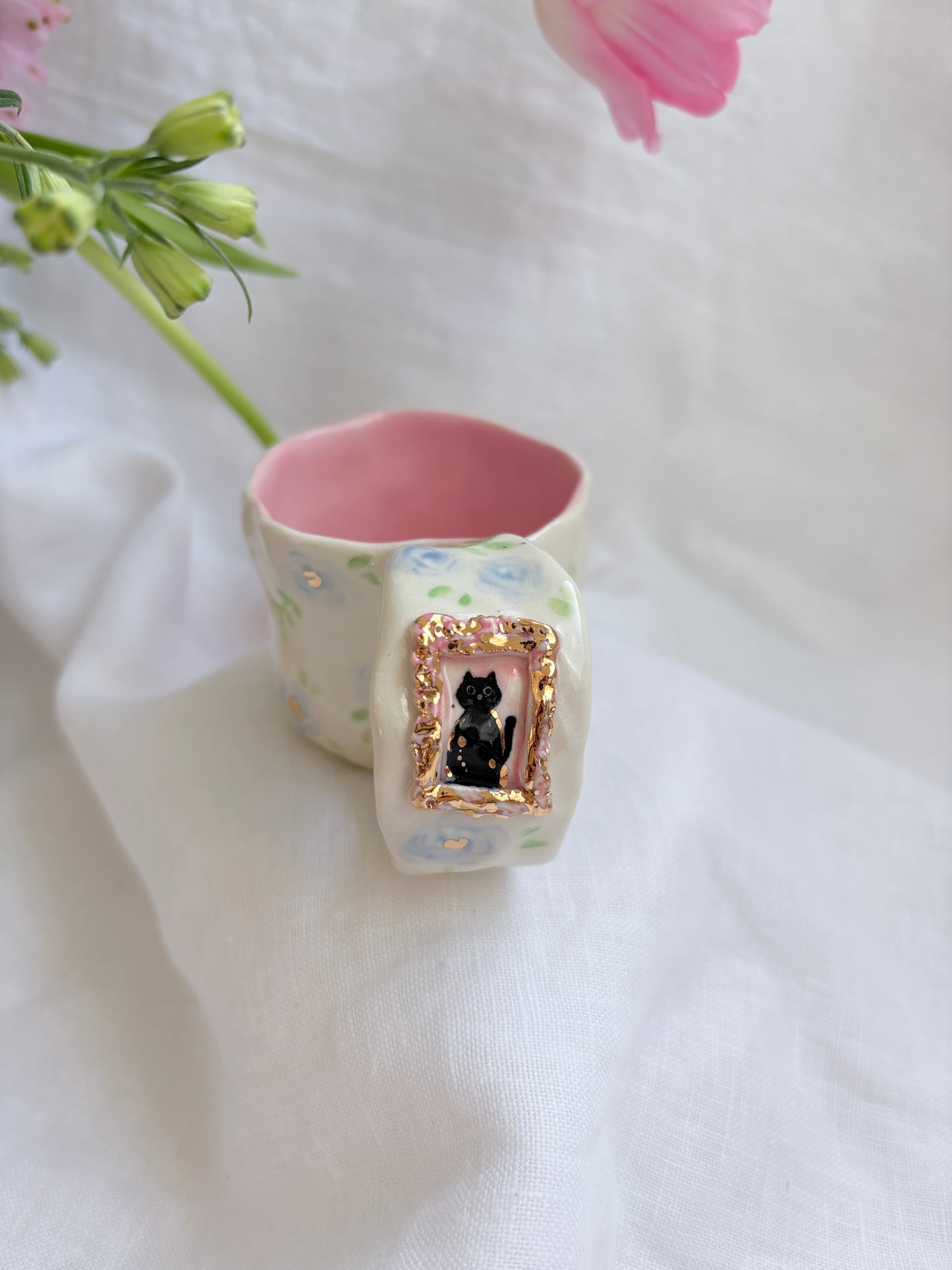 Pet Gallery Espresso Cup 🖼️ 💙 ✨14k Gold Lustre Item ✨
