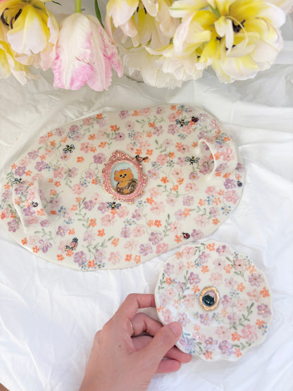 Pet Gallery Platter and Olive Plate Set ✨14k Gold Lustre Item ✨