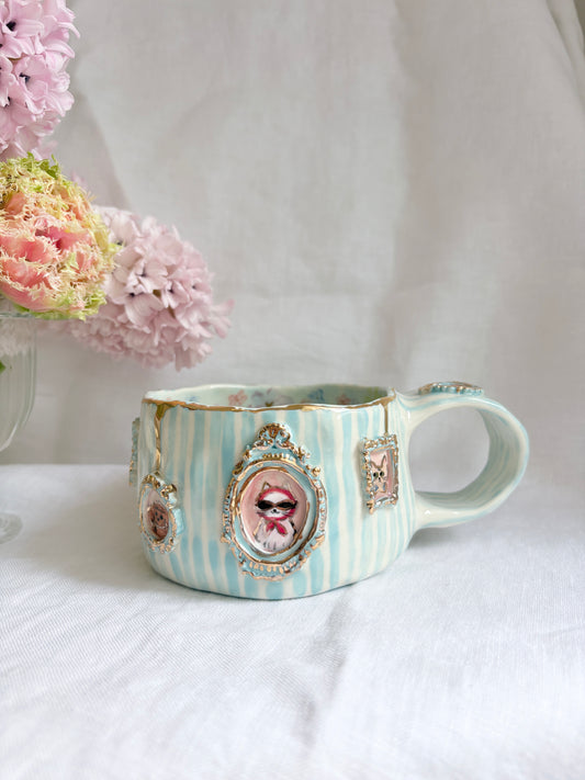Candy Stripes Pet Gallery  🖼️ 🩵 ✨14k Gold Lustre Item ✨