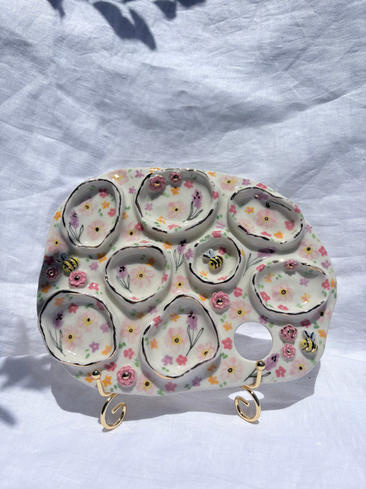 Lavender fields Paint Pallet 💜🧚‍♀️🐝 💐✨14k Gold Lustre Item ✨