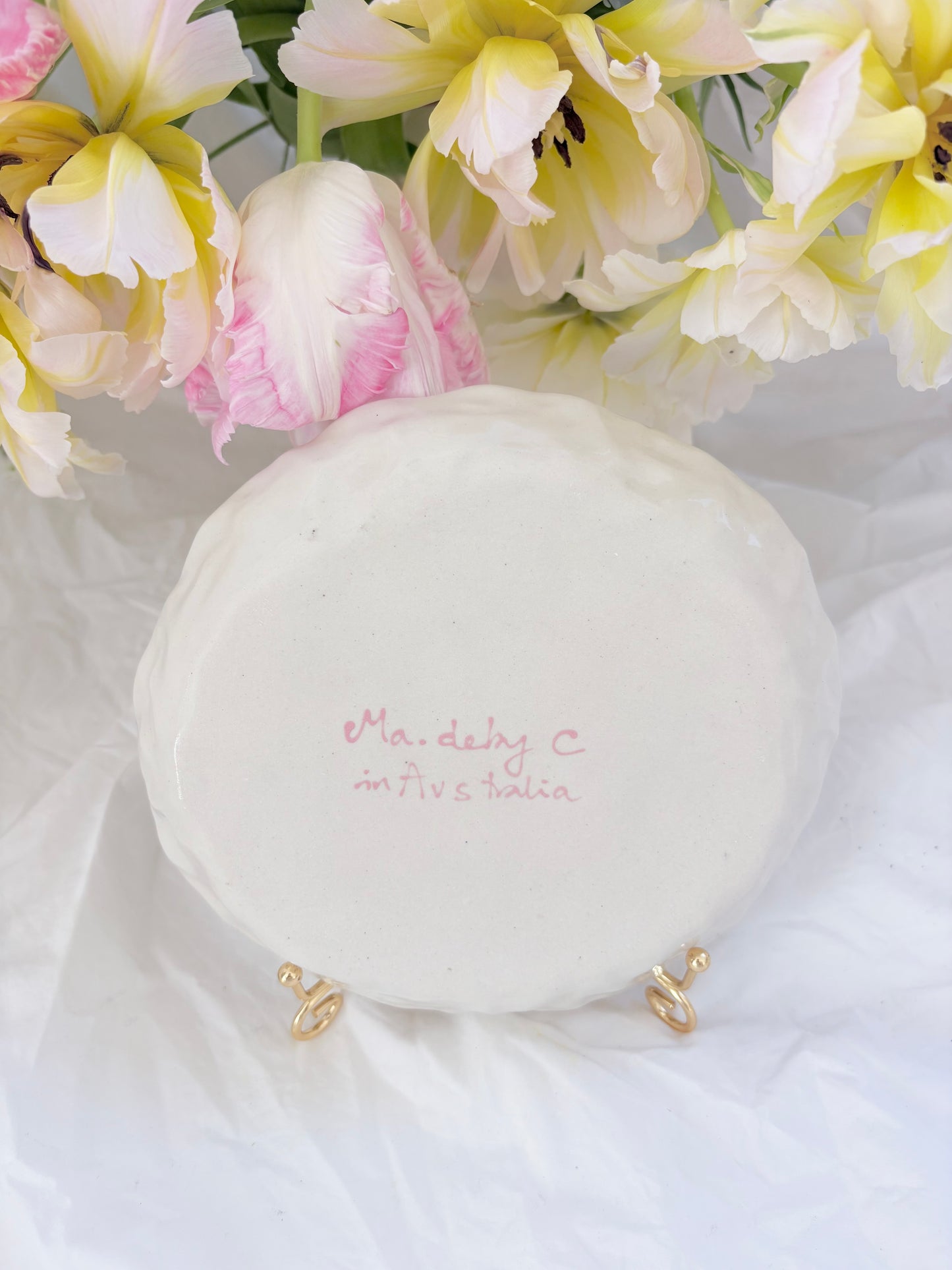 Candy Stripe Trinket Plate 💙✨Gold Lustre Item ✨