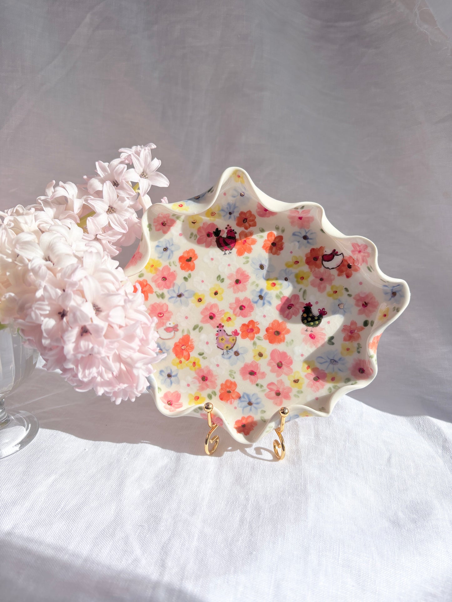 On the farm trinket dish 🐓🐣 ✨14k Gold Lustre Item ✨