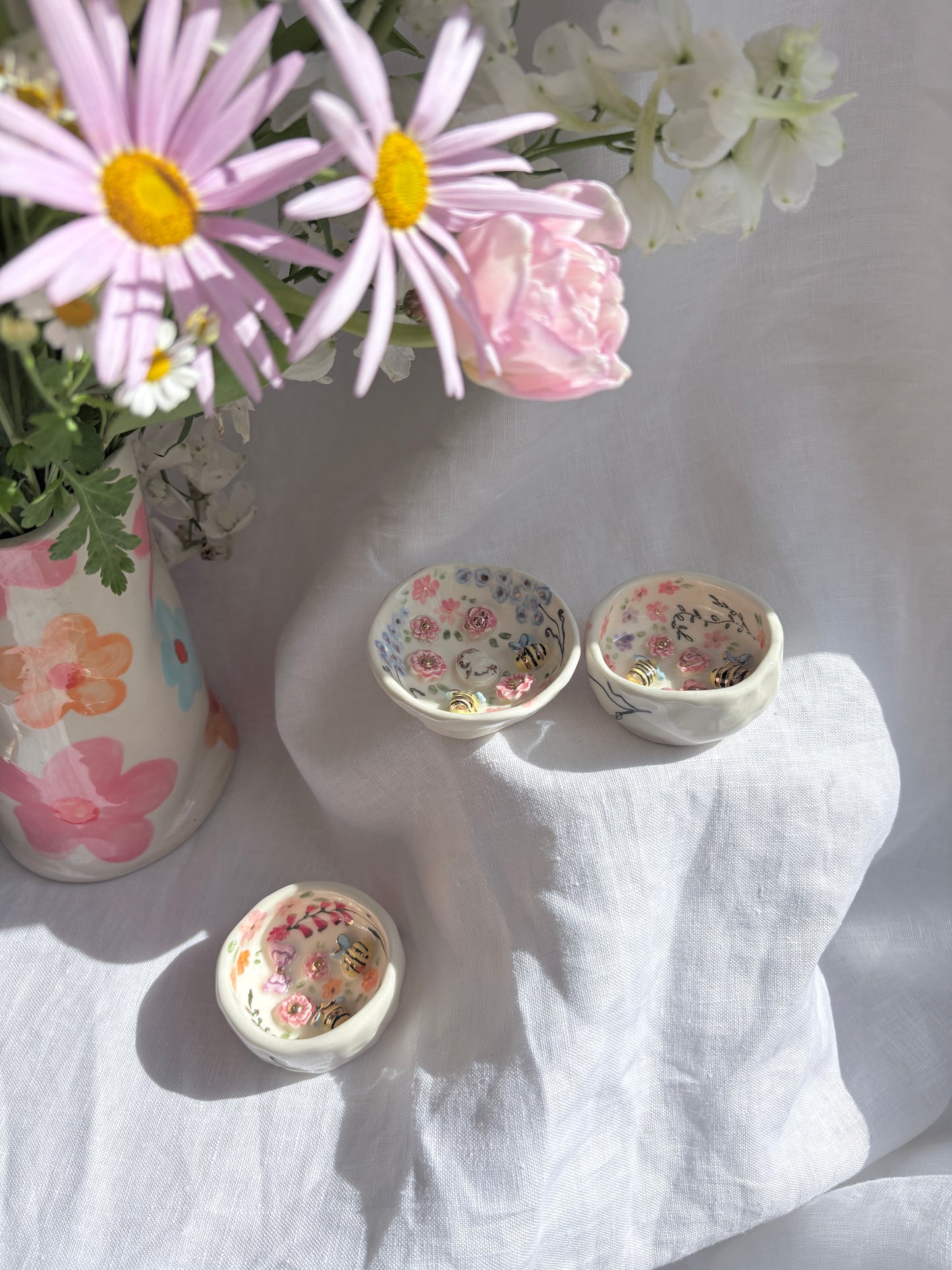 Fairy Garden 🧚‍♀️ 💐 Ring Dish✨14k Gold Lustre Item ✨