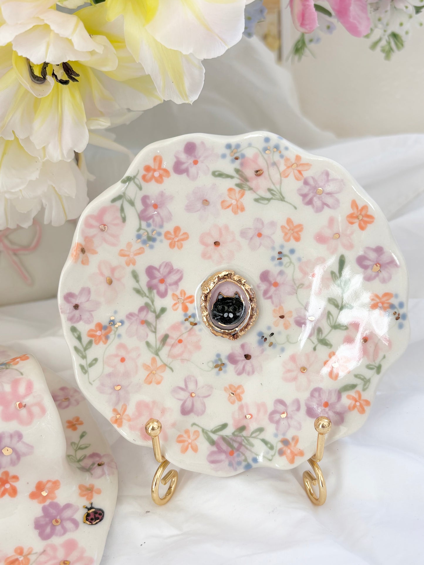 Pet Gallery Platter and Olive Plate Set ✨14k Gold Lustre Item ✨