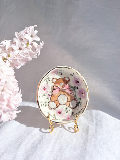 Honey Bear Ring Dish 🧸🌹✨14k Gold Lustre Item ✨