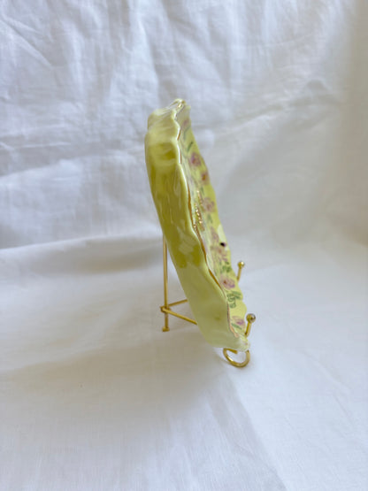 Heart full of Roses Gallery Plate 💐 💛 🐱 ✨Gold Lustre Item ✨