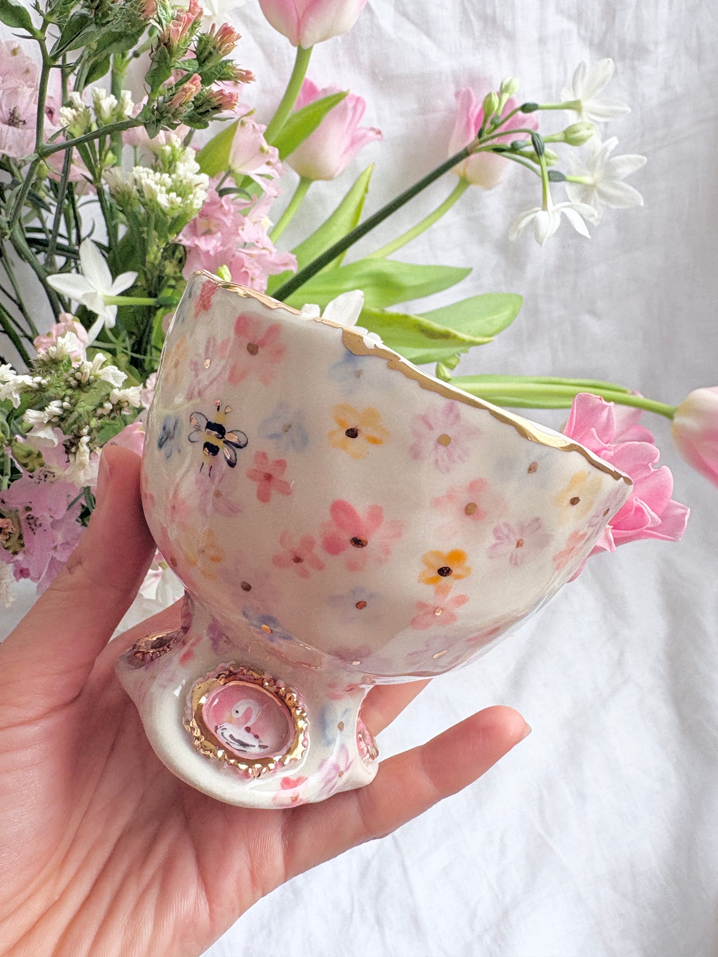 Fairy Garden 🧚‍♀️🦢🦋 💐✨14k Gold Lustre Item ✨