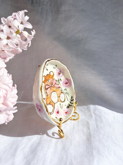 Honey Bear Ring Dish 🧸🌹✨14k Gold Lustre Item ✨