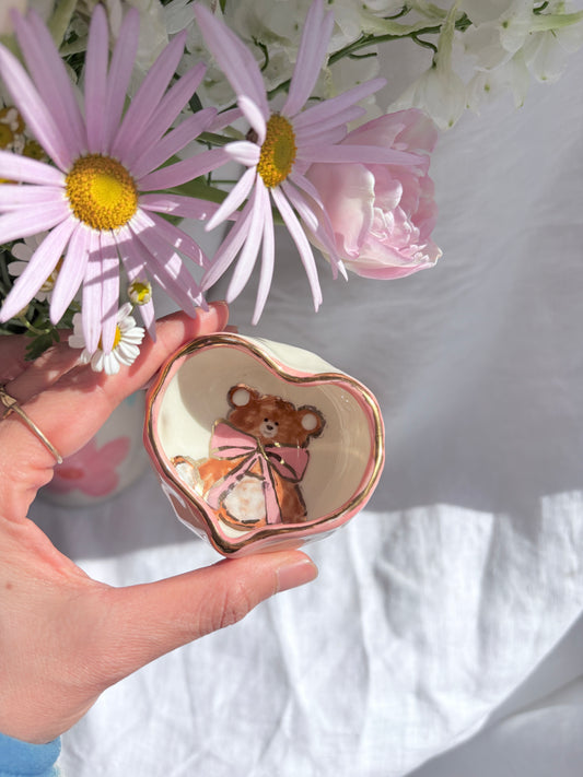 Honey Bear Heart Shaped Ring Dish 🧸 🎀