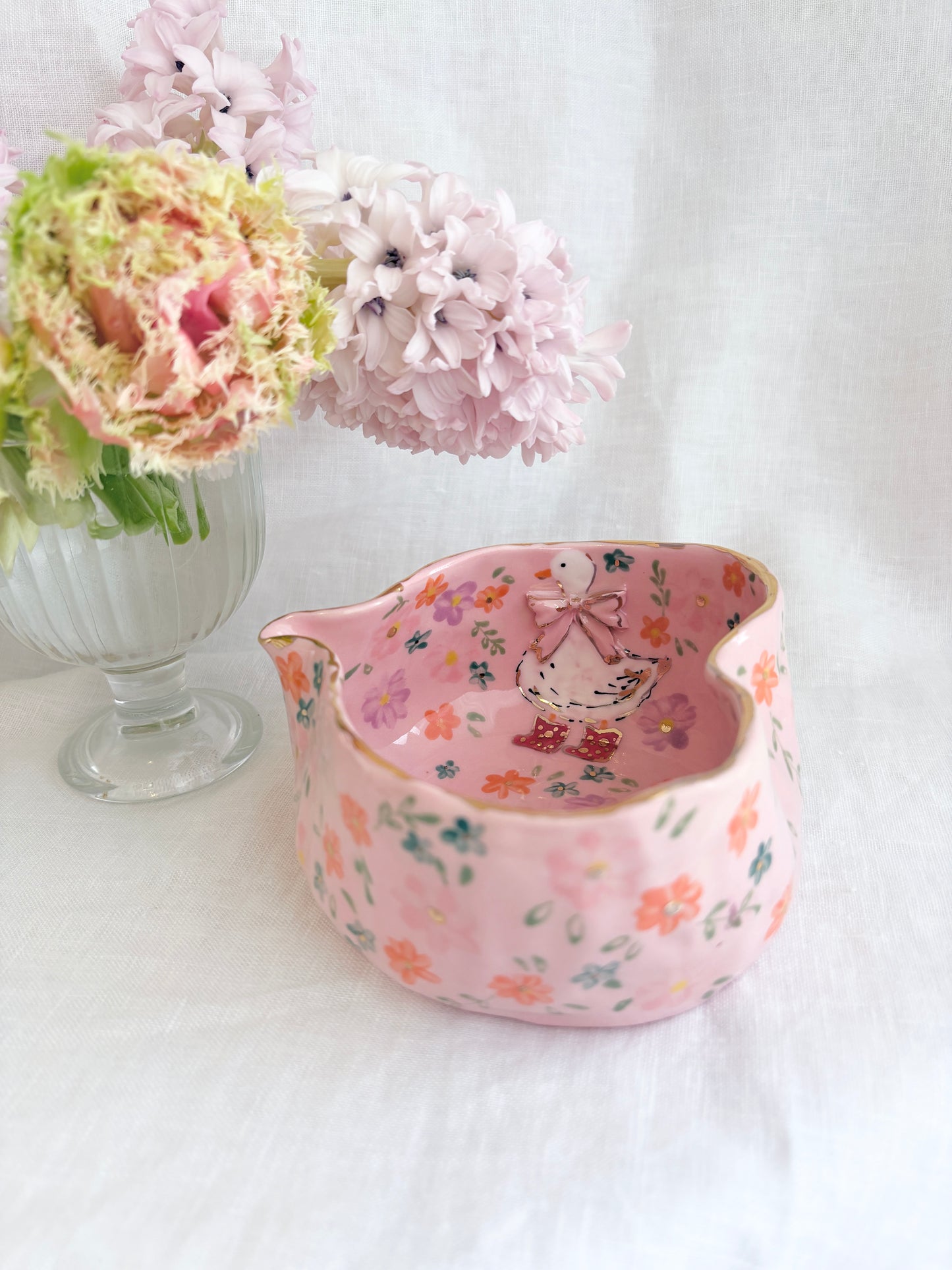 14k Gold Lustre Matcha bowl ✨ Fairy Goose 🪿🎀