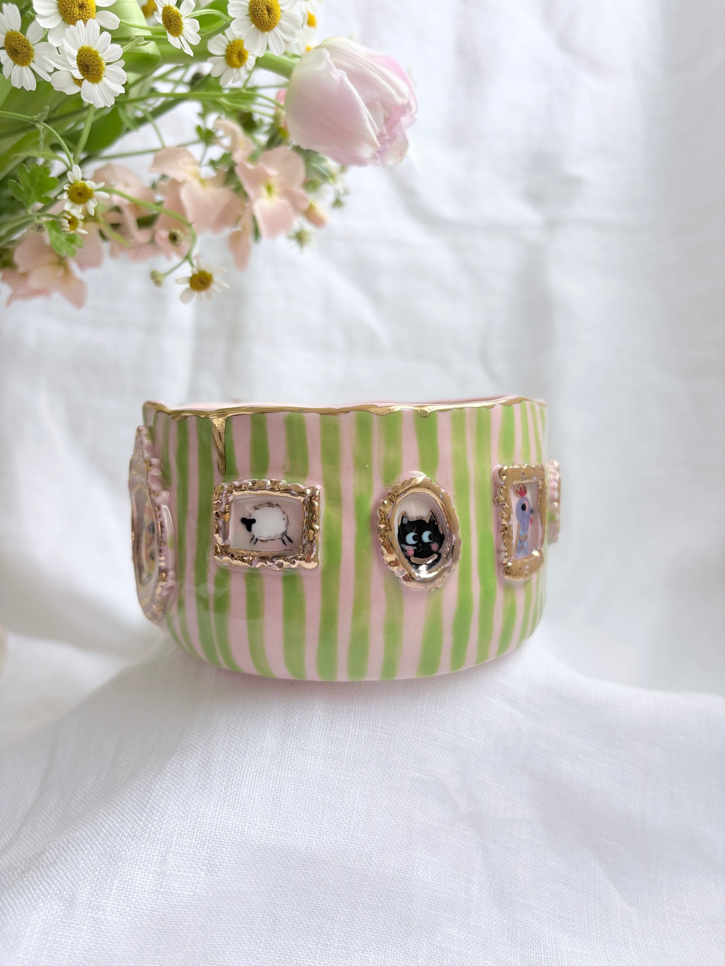 Candy Stripes Pet Gallery  🖼️ 💚 ✨14k Gold Lustre Item ✨