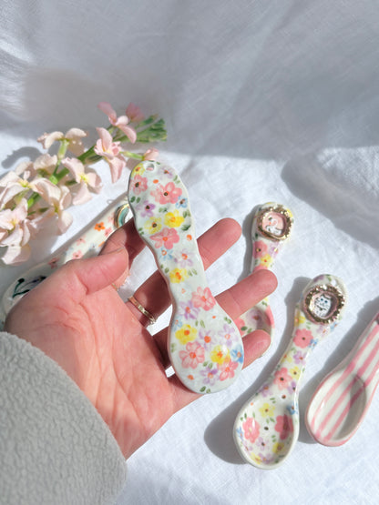 14k Gold Lustre Ceramic Spoon