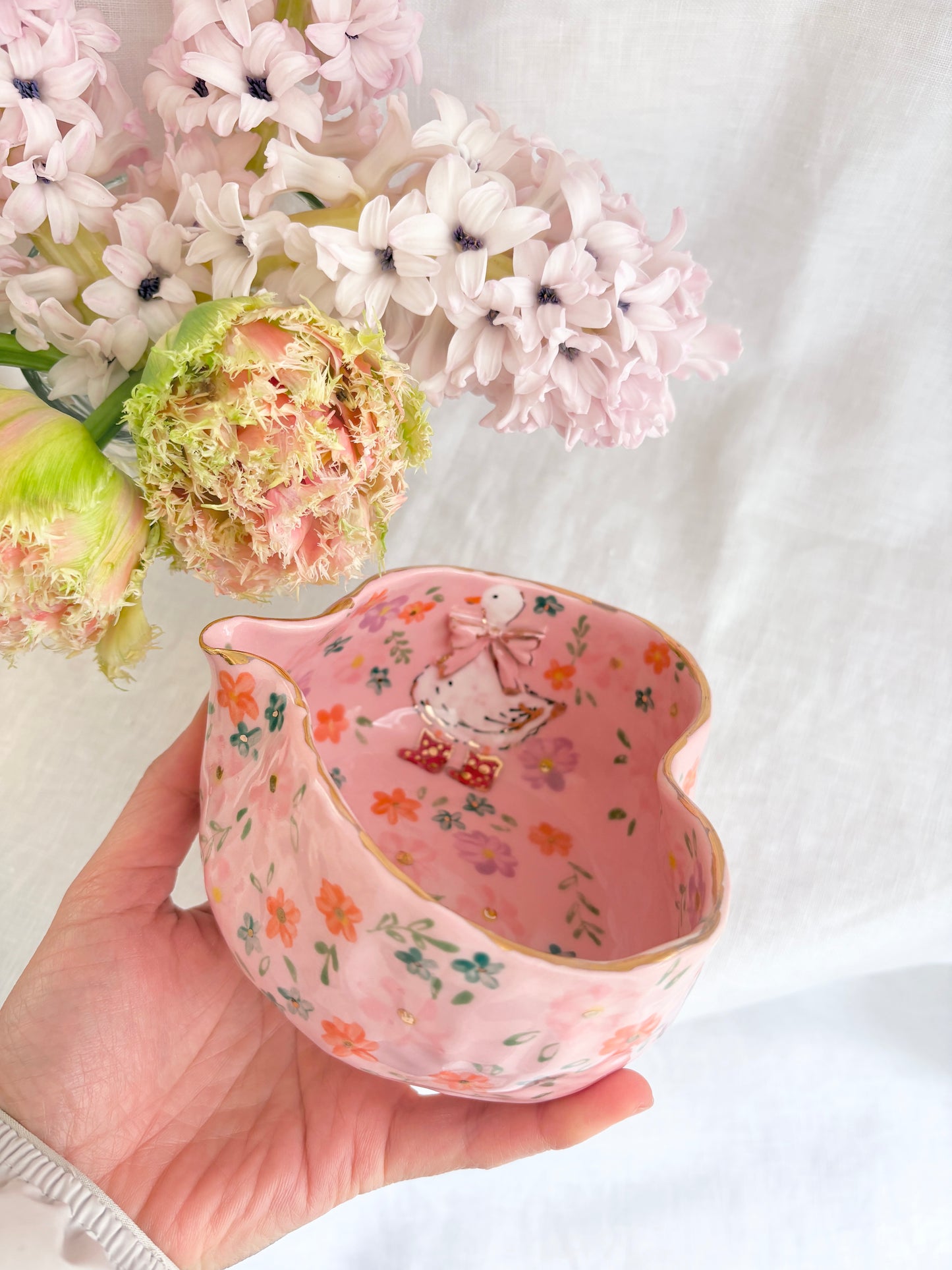 14k Gold Lustre Matcha bowl ✨ Fairy Goose 🪿🎀