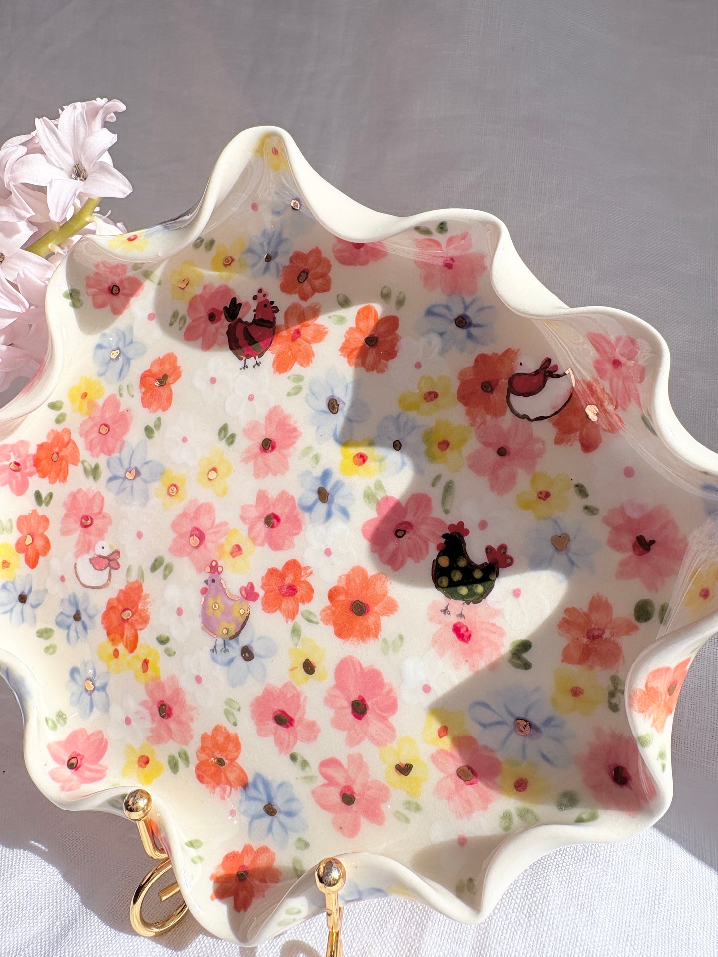 On the farm trinket dish 🐓🐣 ✨14k Gold Lustre Item ✨