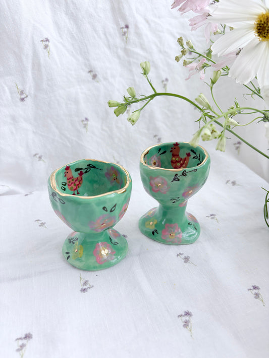 On the farm🐣 egg holders (set of two) can be used as ring trinkets✨Gold Lustre Item ✨